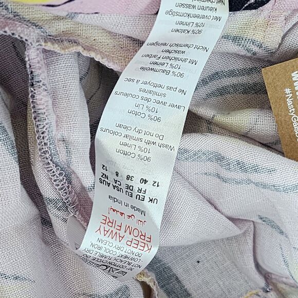 Nasty Gal Banana Print Linen Shorts Size 8 NWT - Picture 6 of 8